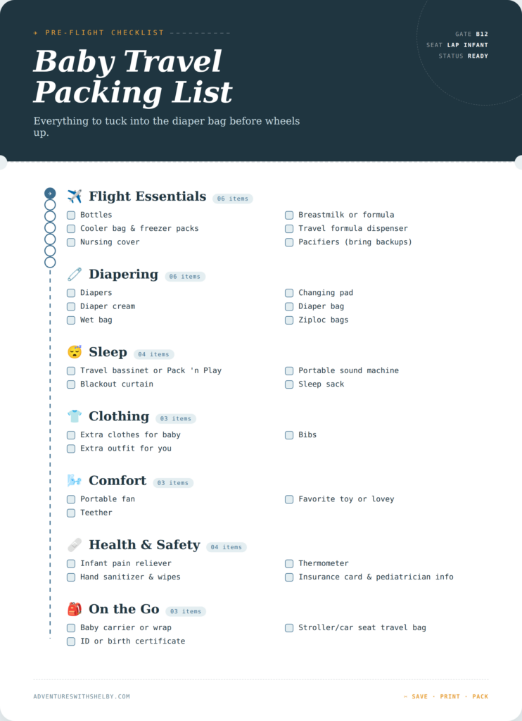 Baby Travel Packing List | Adventures with Shelby
